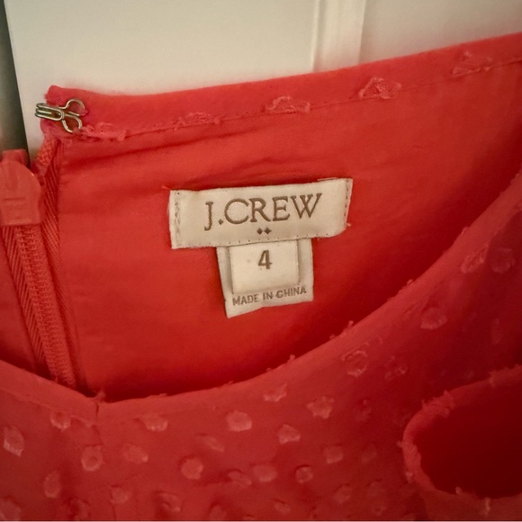 J. Crew Coral Clip Dot Silk Cami Cocktail Dress - Like new! - Picture 3 of 4